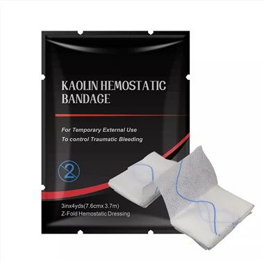 100% bavlna a sterilní kaolin hemostatická gáza 3in X4yards obvaz na rány