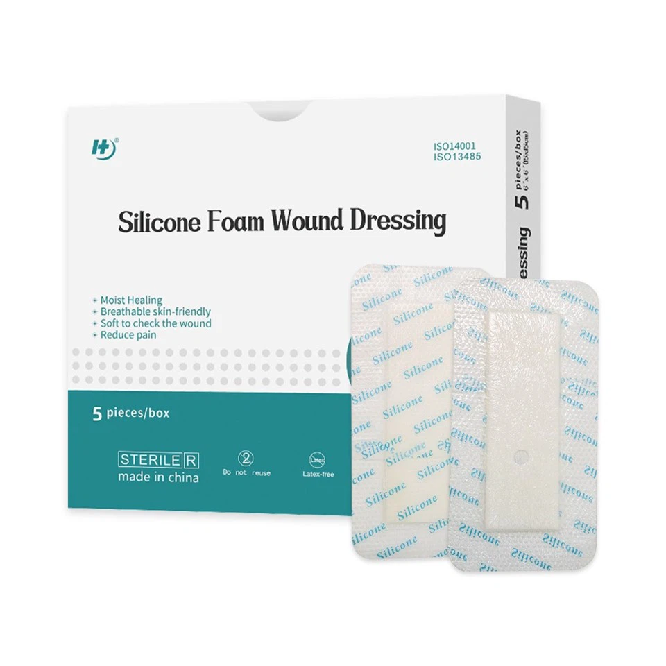 Super Absorbent Silicone Foam Wound Dressing Waterproof Adhesive Bandages With Border